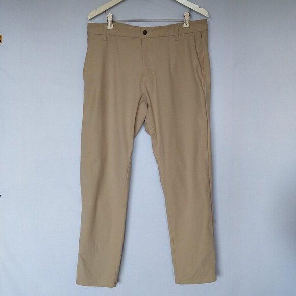 Lululemon Beige Commission Classic Trouser Stretch Size 33 Waist 29 Inseam - Picture 1 of 3